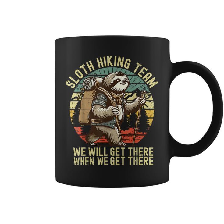 Retro Sloth Hiking Team We'll Get There When We Get There Coffee Mug