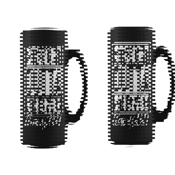 Retro Straight Outta 5Th Grade Graduation Class Of 2024 Grad Coffee Mug