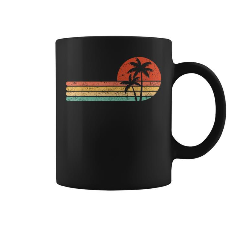 Retro Style Tropical Vintage Sunset Beach Palm Tree Coffee Mug