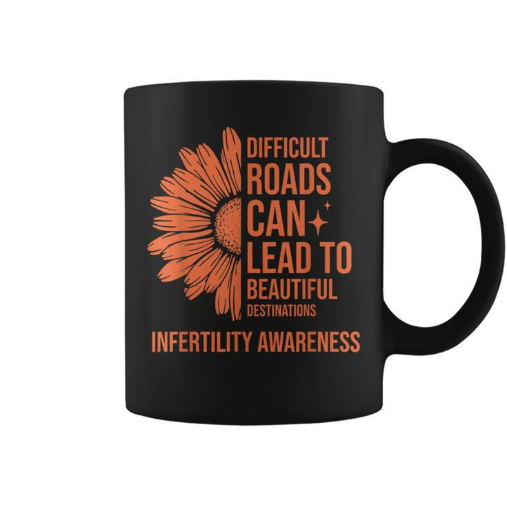 Retro Sunflower Infertility Awareness Week Orange Ribbon Coffee Mug