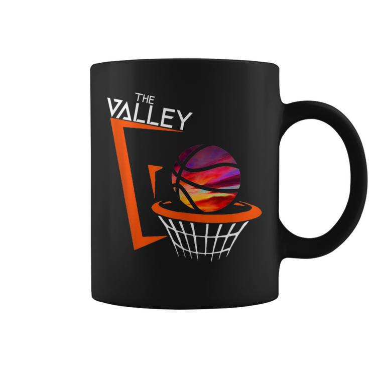 Retro Sunset The Valley Hoops Phoenix Basketball Coffee Mug