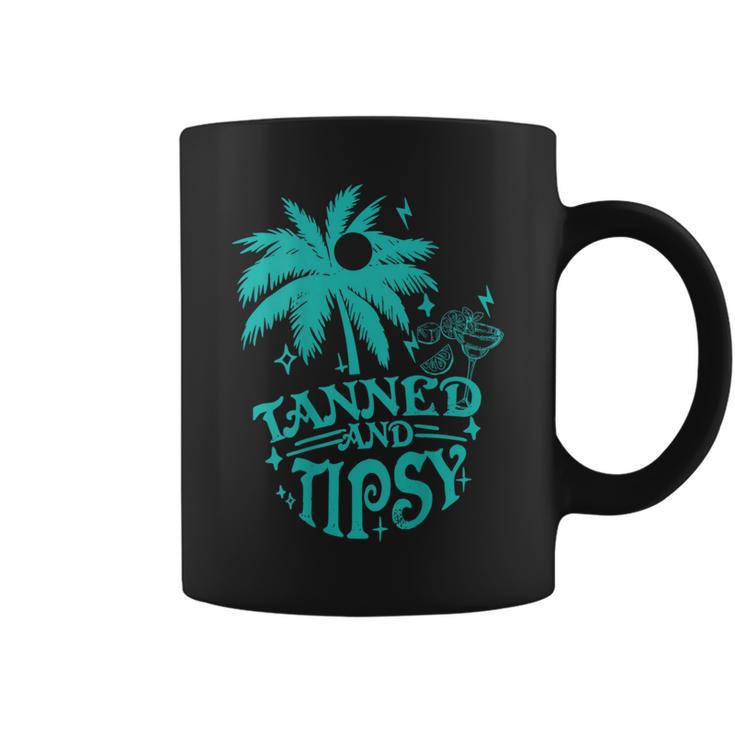 Retro Tanned And Tipsy Cocktail Lover Beach Vacation Coffee Mug