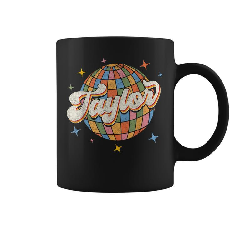 Retro Taylor First Name Personalized Groovy Birthday Coffee Mug