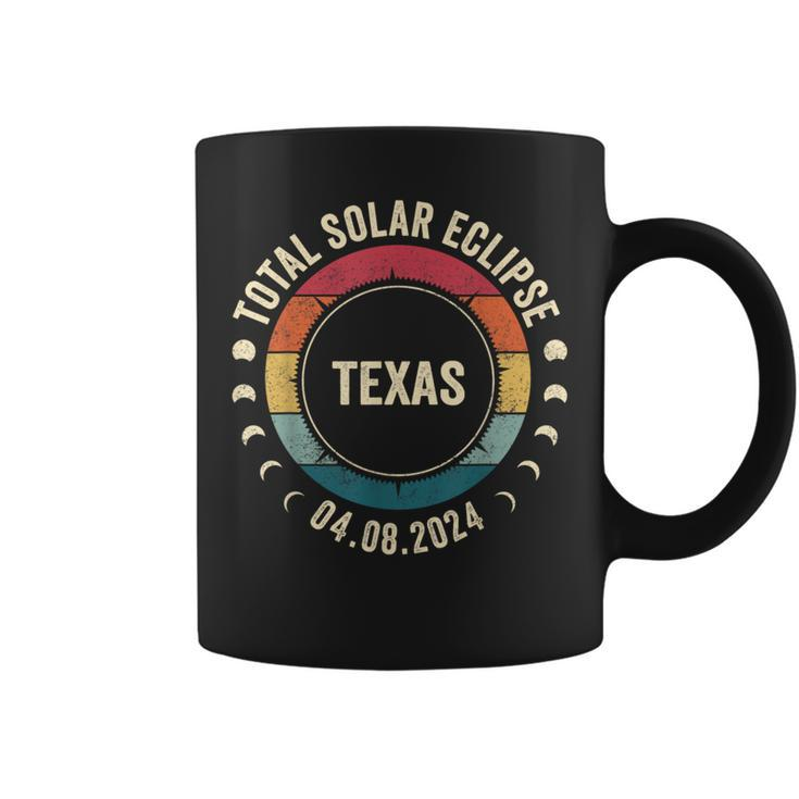 Retro Total Solar Eclipse April 8 2024 State Texas 40824 Coffee Mug