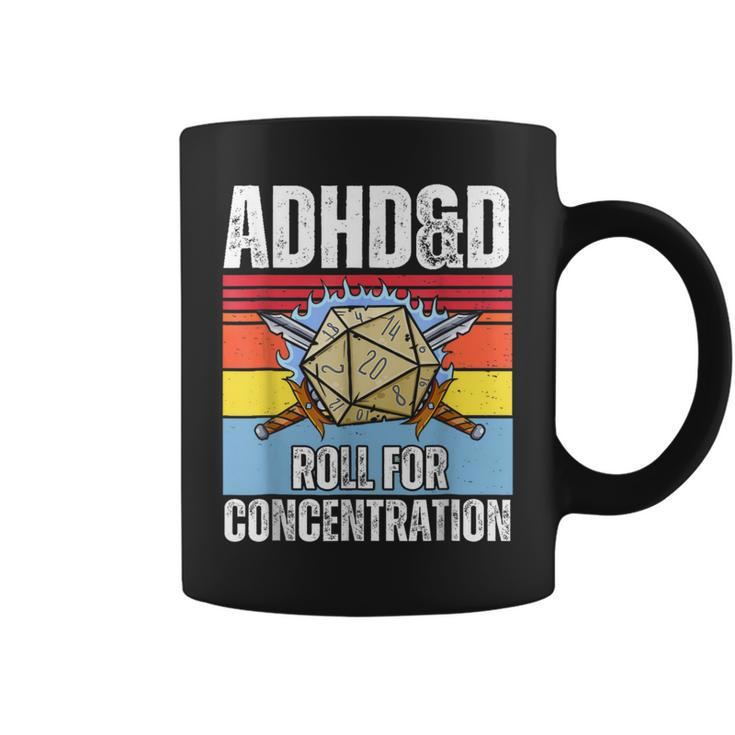 Retro Vintage Adhd&D Roll For Concentration Gamer Coffee Mug