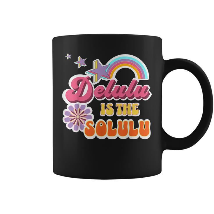 Retro Vintage Delulu Is The Solulu Meme Coffee Mug
