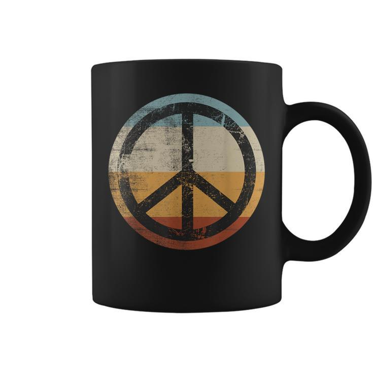 Retro Vintage Distressed Peace Sign Coffee Mug