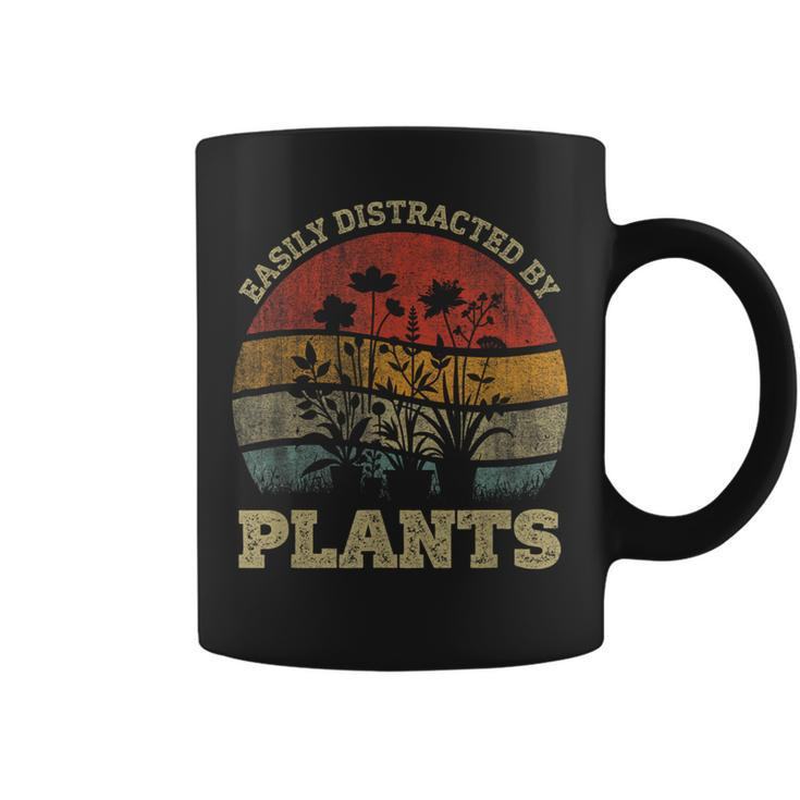 Retro Vintage Easily Distracted By Plants For Plants Lover Coffee Mug