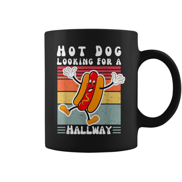 Retro Vintage Hot Dog Looking For A Hallway Coffee Mug