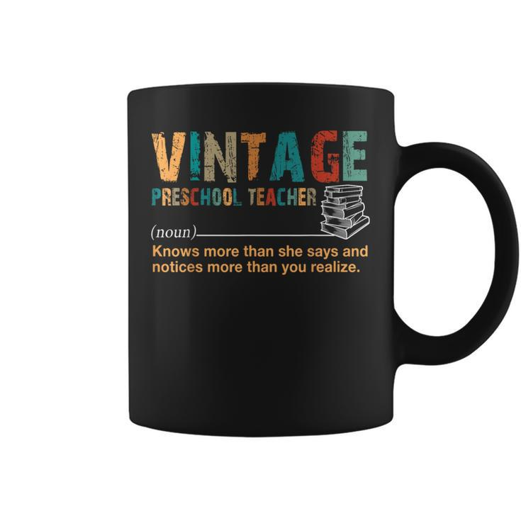 Retro Vintage Preschool Teacher Definition Costume Coffee Mug