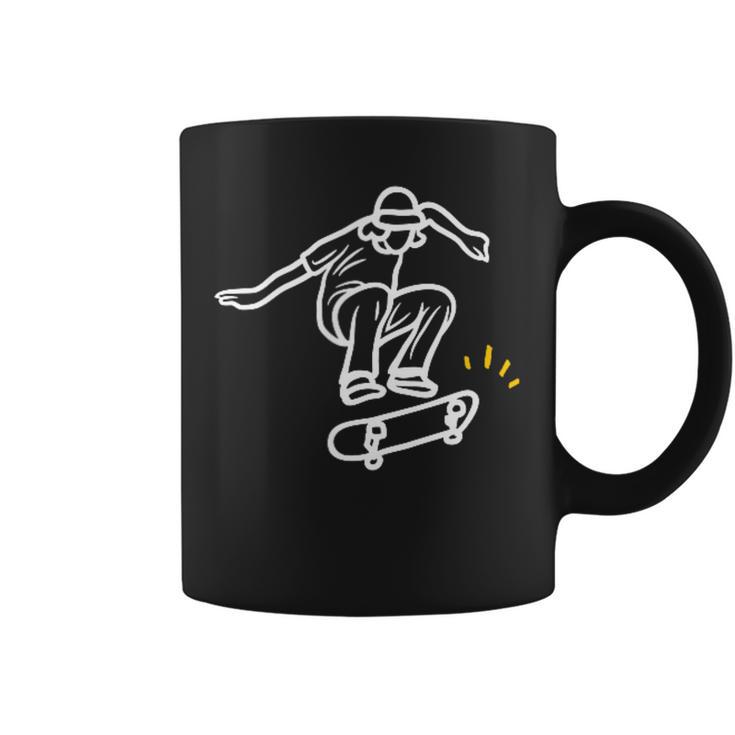 Retro Vintage Skateboard Minimalist Simple Coffee Mug