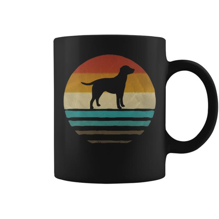 Retro Vintage Sunset Labrador Retriever Dog Breed Silhouette Coffee Mug