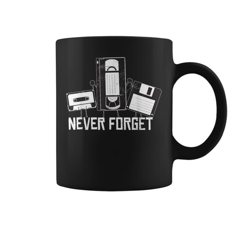 Retro Vintage Technology Cassette Tape Vhs Video Floppy Disk Coffee Mug
