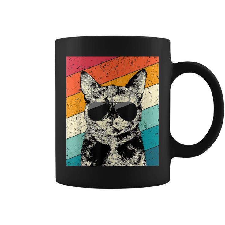 Retro Vintage Tortoiseshell Cat With Sunglasses Cat Lovers Coffee Mug