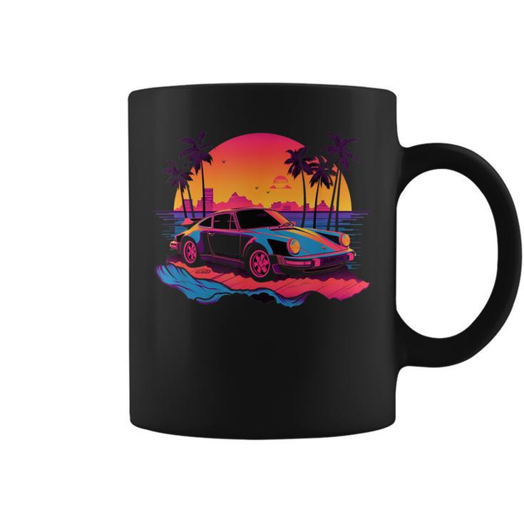 Retro Vintage Vaporwave Synthwave Sunset 80'S Car Coffee Mug
