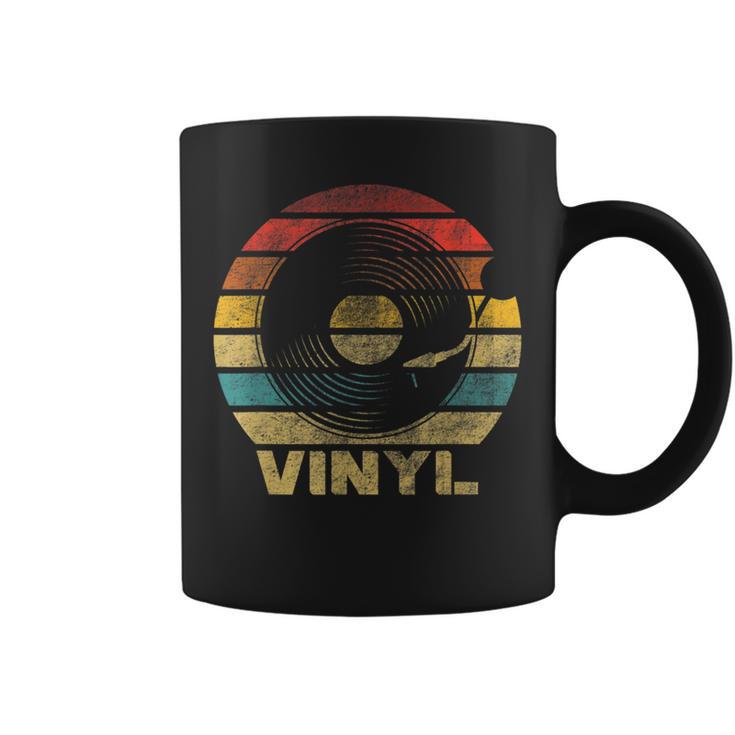 Retro Vinyl Schallplatte Tassen Design, Schwarz Vintage Musik Tee