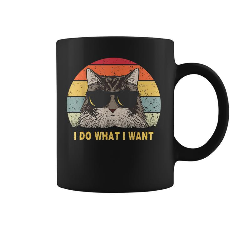 Retro I Do What I Want Cat Vintage Cat Lover Coffee Mug