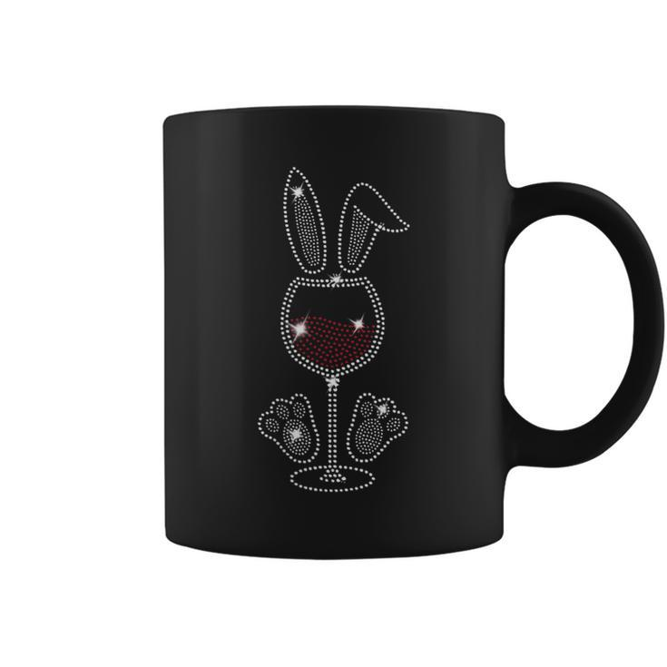 Rhinestone Easter Bunny Ears Wine Glass Bunny Wine Coffee Mug