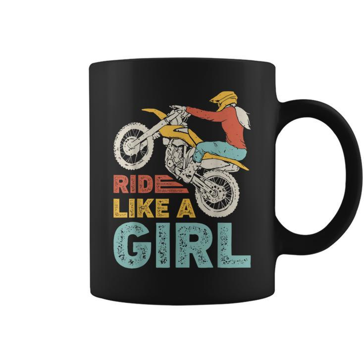 Ride Like A Girl Dirt Bike Rider Motocross Enduro Vintage Coffee Mug