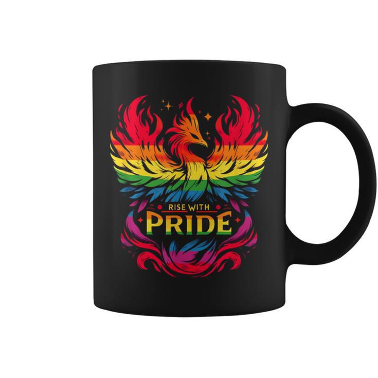 Rise With Pride Rainbow Phoenix Lgbtq Community Coffee Mug