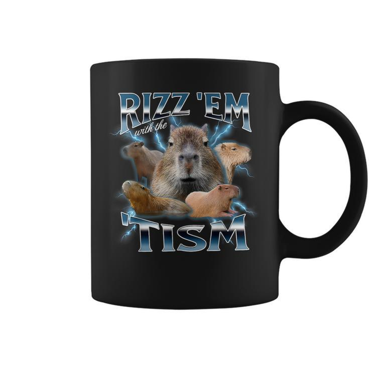 Rizz 'Em With The 'Tism Autism Awareness Meme Capybara Coffee Mug