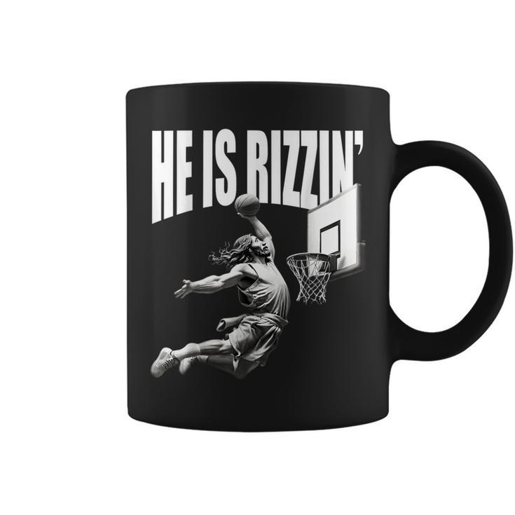 He Is Rizzen Jesus Easter Christian Basketball Coffee Mug