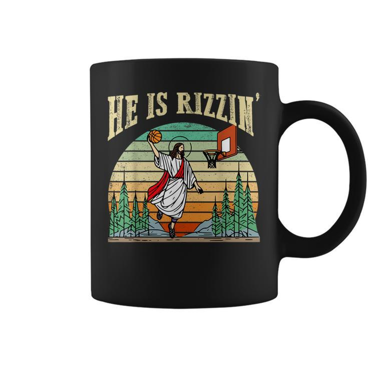 He Is Rizzin Basketball Easter Christian Religious Coffee Mug