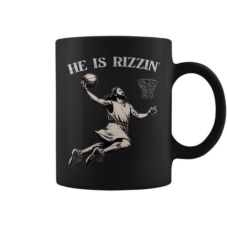 He Is Rizzin Jesus Basketball Christian Religious Vintage Coffee Mug