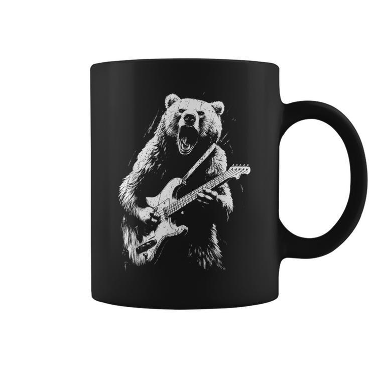 Rock Bear Playing Guitar Guitar Bear Music Coffee Mug