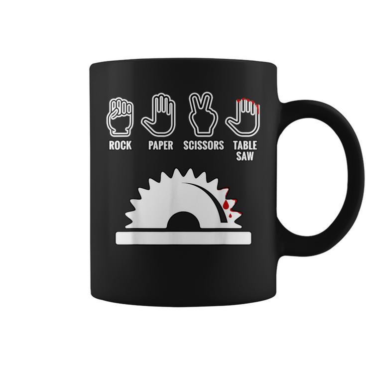 Rock Paper Scissors Table Saw Carpenter Coffee Mug