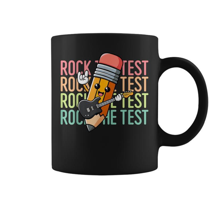 Rock The Test Day Teacher Testing Day Motivational Coffee Mug