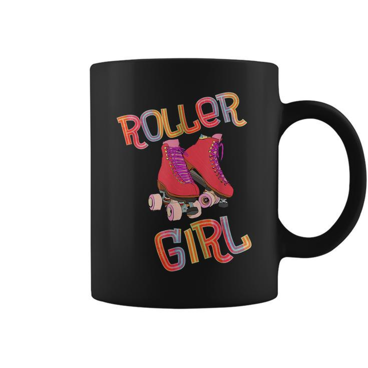 Roller Skate Roller Girl Running With Roller Skates 80S Coffee Mug