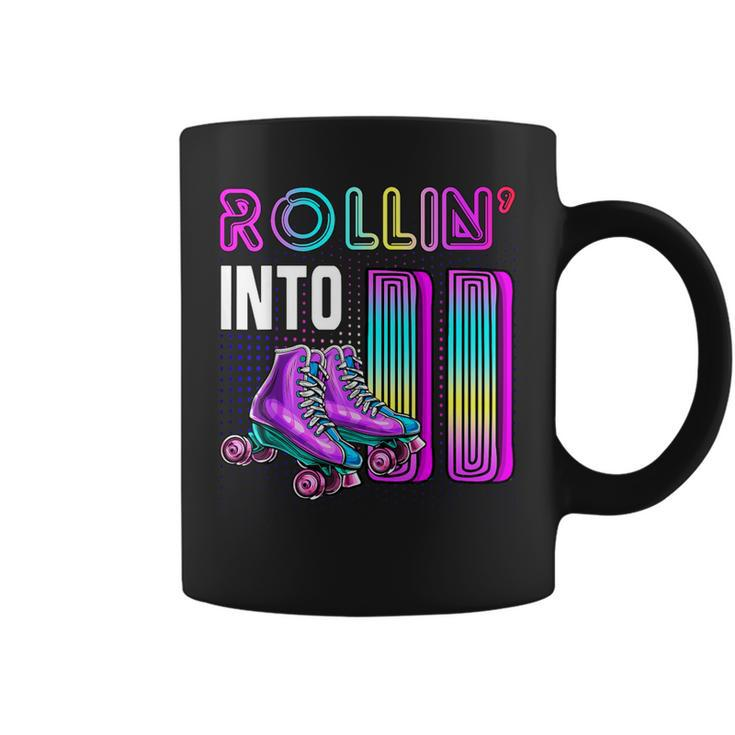 Rollin' Into 11 Roller Skating Rink 11Th Birthday Party Girl Coffee Mug
