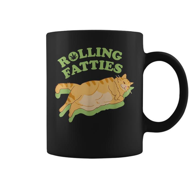 Rolling Fatties Weed Cat Marijuana Coffee Mug