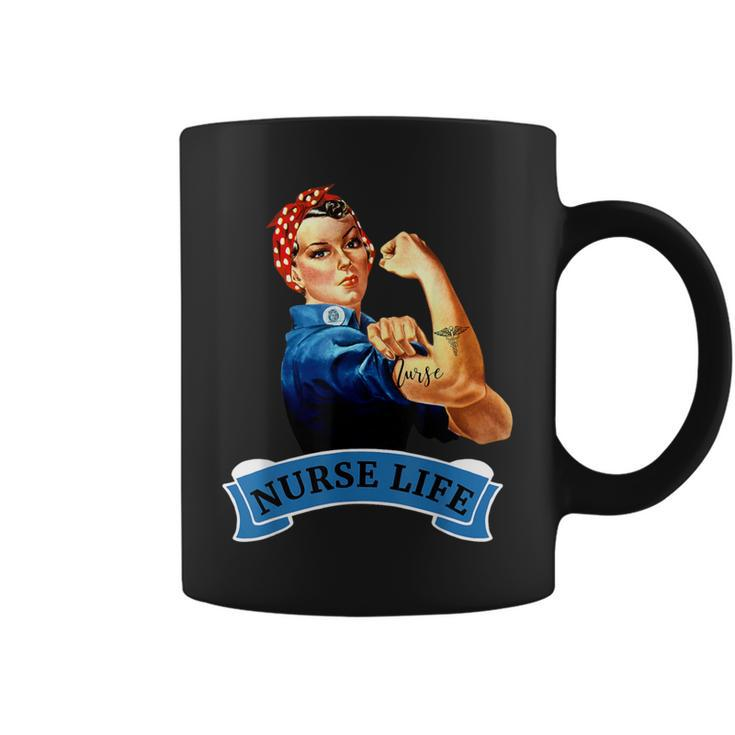 Rosie The Riveter Vintage Retro Nurse Life Rn Coffee Mug