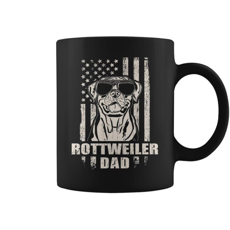 Rottweiler Dad Cool Vintage Retro Proud American Coffee Mug
