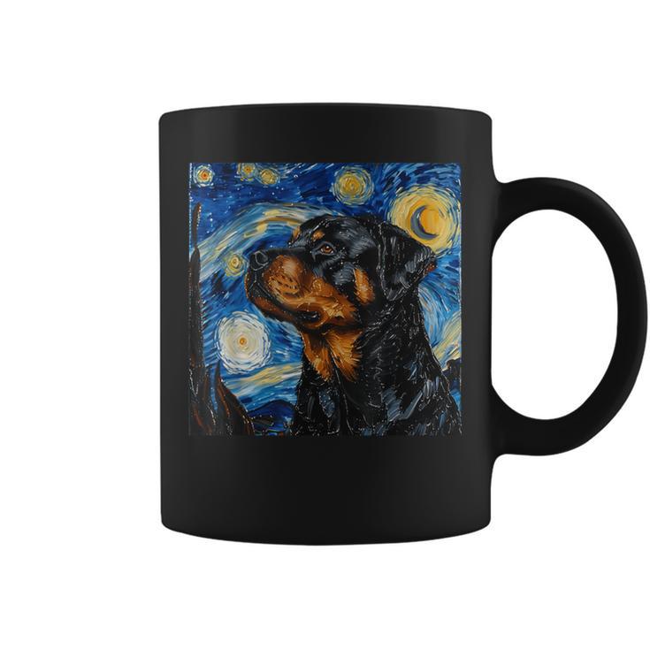 Rottweiler Dog Van Gogh Style Starry Night Coffee Mug | Seseable UK