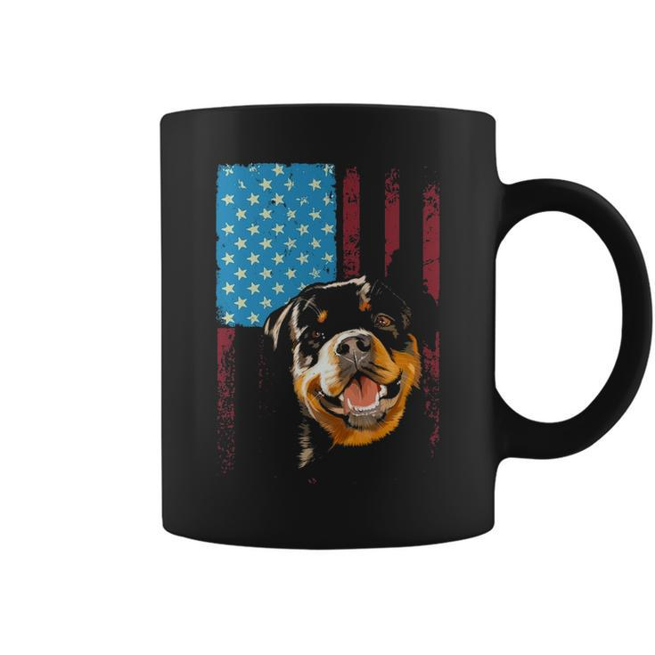 Rottweiler Usa American Flag  Patriotic Dog Rottweiler Coffee Mug