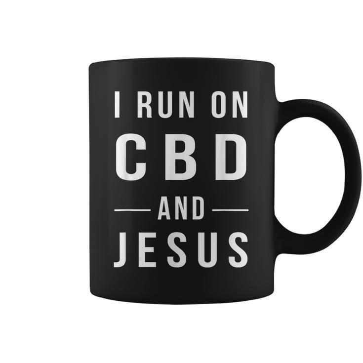 I Run On Cbd And Jesus Hemp Cbd Oil Coffee Mug