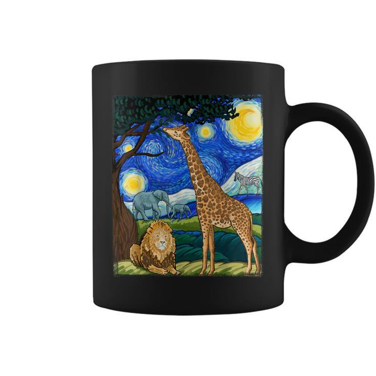 Safari Night Zoo Animal Giraffe Lion Animal Lover Coffee Mug