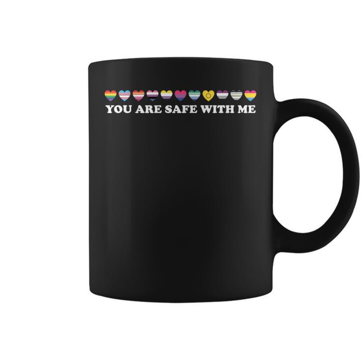 You Are Safe With Me Lgbt Support Rainbow Lgbtq Flags Ally Coffee Mug