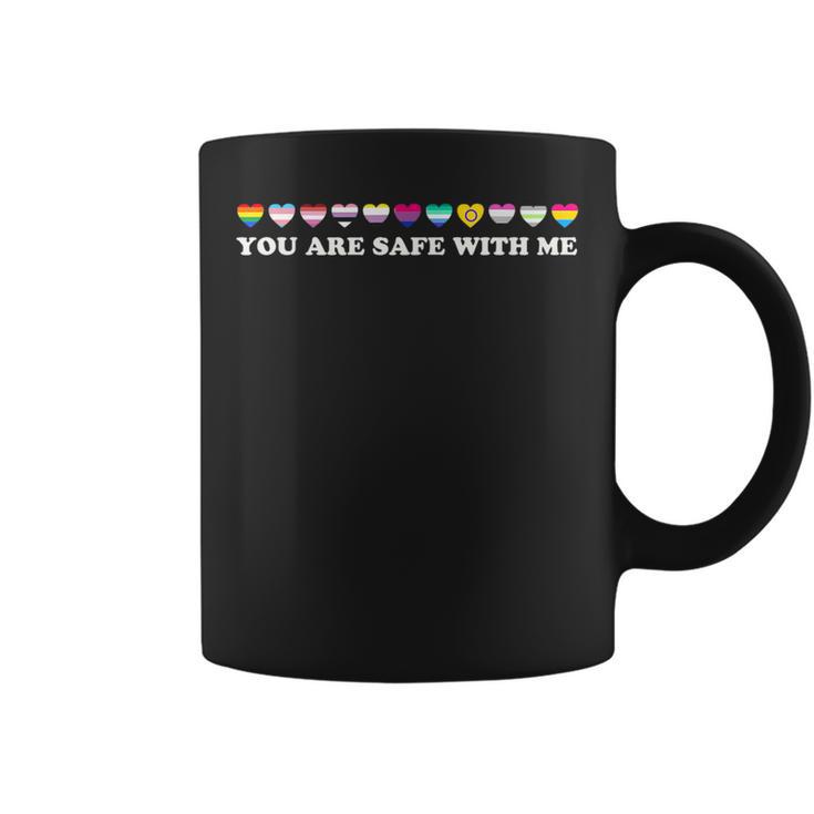 You Are Safe With Me You’Re Safe Lgbtq Pride Ally Rainbow Coffee Mug