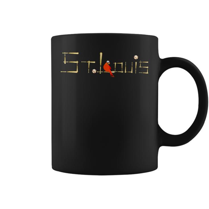 Saint Louis Red Cardinal Bat Font Coffee Mug