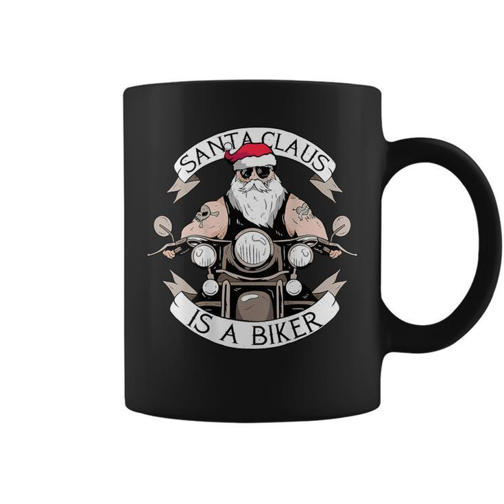 Santa Claus Is A Biker Motorcycle Christmas Meme On Back Coffee Mug