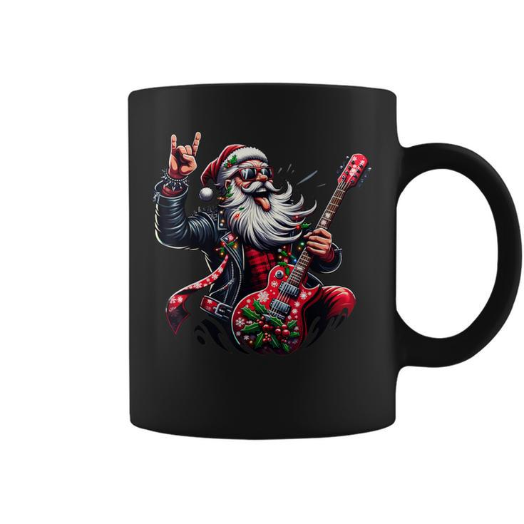 Santa Claus Guitar Player Rock & Roll Christmas Coffee Mug