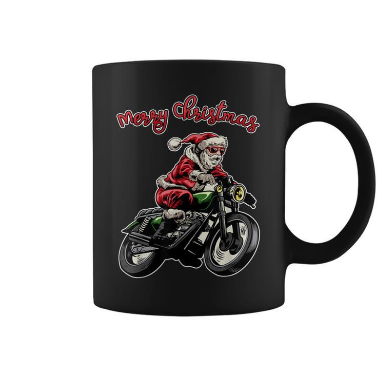 Santa Riding A Motorbike Christmas Motorcycle Christmas Coffee Mug