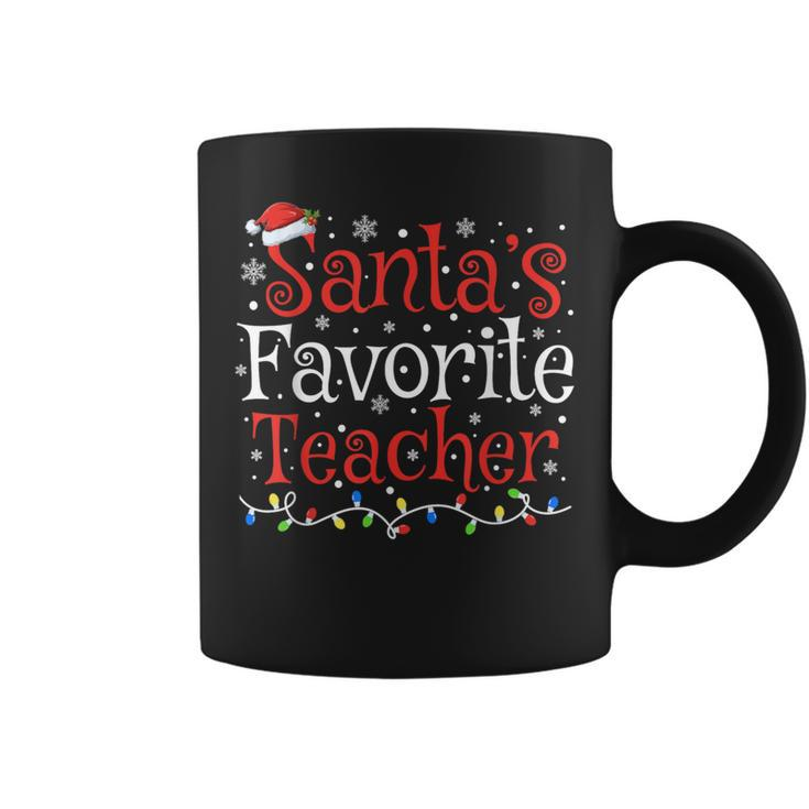 Santa's Favorite Teacher Xmas Santa Christmas Teacher Coffee Mug