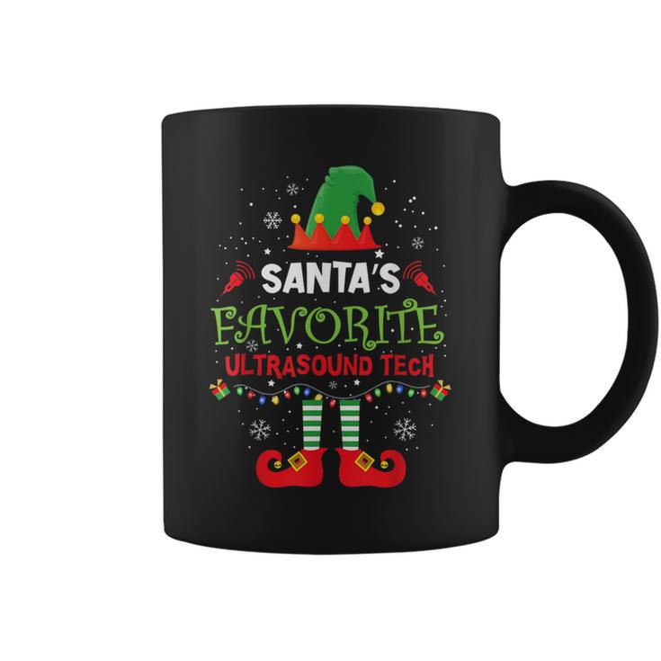 Santa's Favorite Ultrasound Tech Elf Christmas Light Coffee Mug