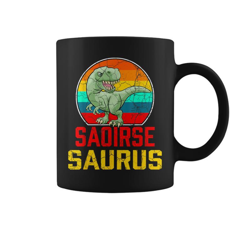 Saoirse Saurus Family Reunion Last Name Team Custom Coffee Mug