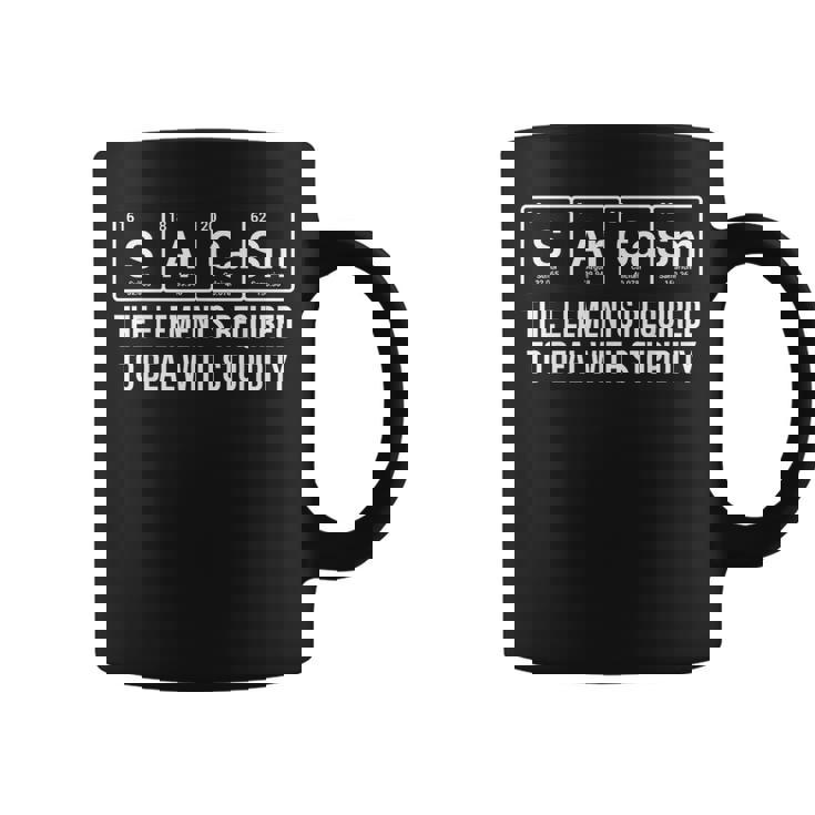 Sarcasm Elements Stupidity Chemistry Science Coffee Mug
